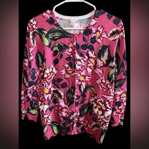 Spense Pink Floral Cardigan size XL